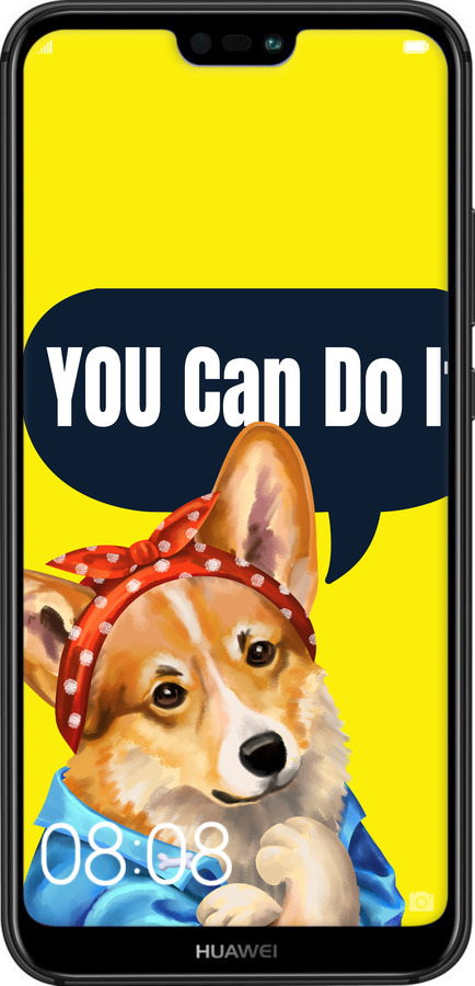 TPU чехол чехол с корги You Can Do It для Huawei P20 Lite - 6184b-1410 изображение 