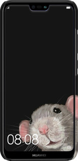 3D пластиковый матовый чехол The Peeking Rat для Huawei P20 Lite - 6442m-1410 изображение 