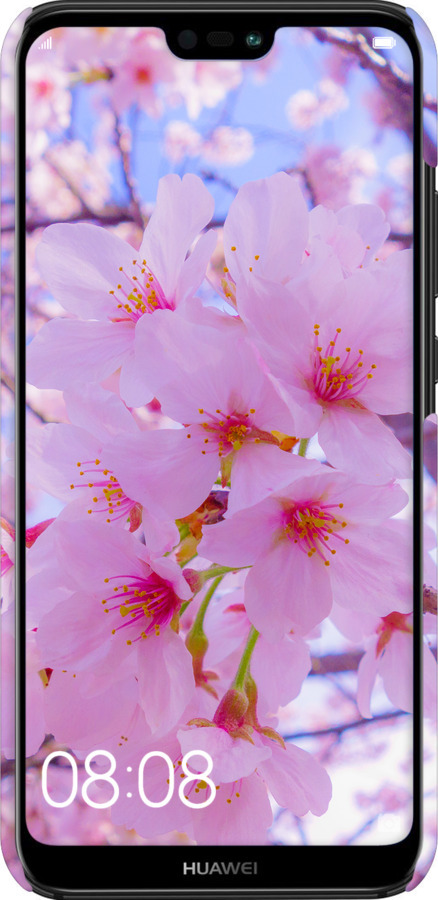 3D пластиковый матовый чехол Сакура для Huawei P20 Lite - 6029m-1410 изображение 