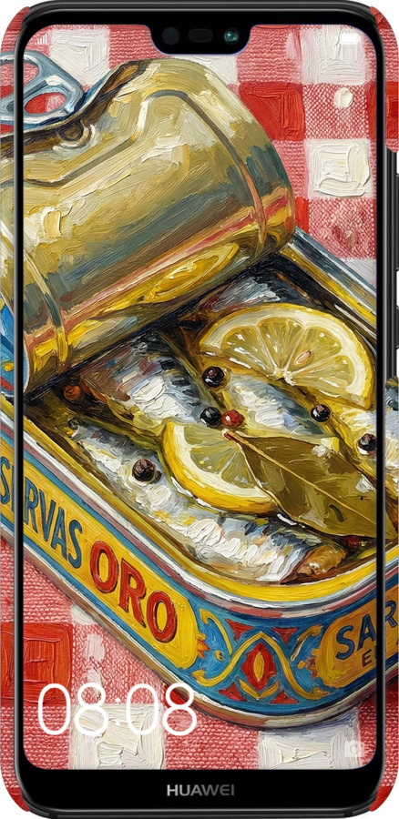 3D пластиковый матовый чехол Vintage Sardine Tin Phone для Huawei P20 Lite - 6772m-1410 изображение 