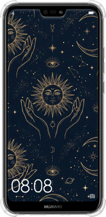 Силіконовий протиударний с посиленими кутами чехол Celestial Harmony: Sun & Moon Gold Mystic Pattern для Huawei P20 Lite - 6778sp-1410 изображение 