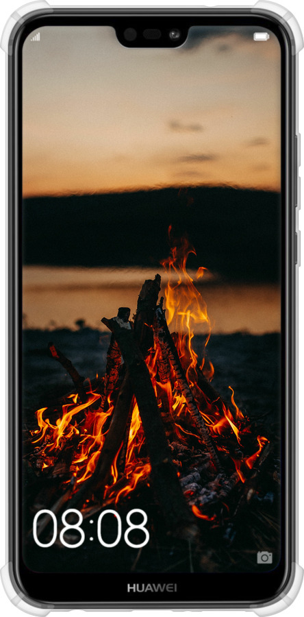 Силикон с усиленными углами чехол Огонь для Huawei P20 Lite - 6021sp-1410 изображение 