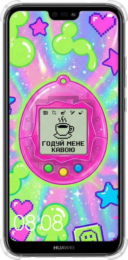 Силикон с усиленными углами чехол Y2K Aesthetic Retro Pet: Годуй мене кавою для Huawei P20 Lite - 6784sp-1410 изображение 