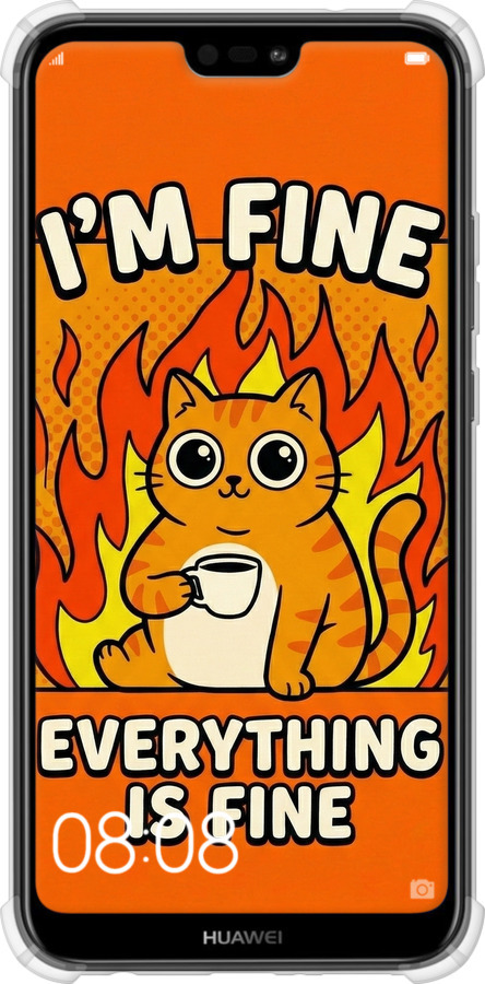 Силіконовий протиударний с посиленими кутами чехол Funny Cat для Huawei P20 Lite - 6786sp-1410 изображение 