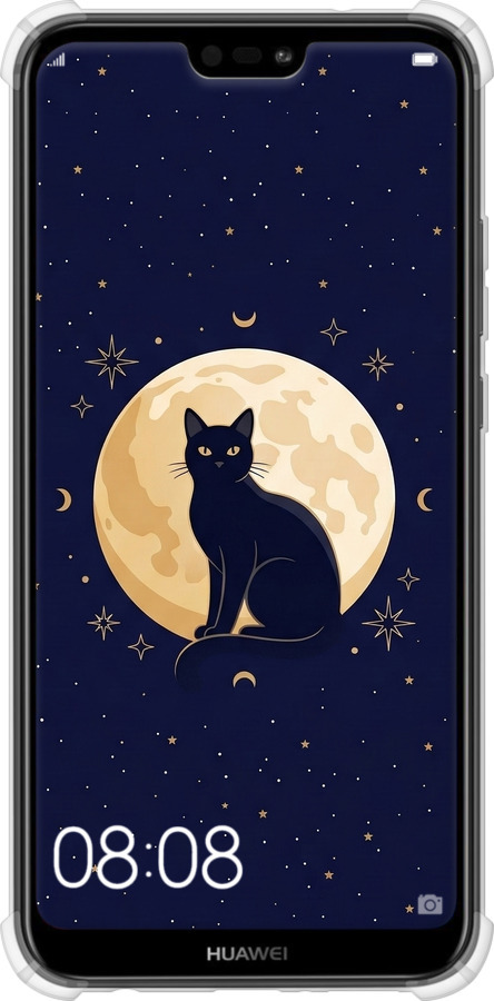 Силіконовий протиударний с посиленими кутами чехол Cute Cat Celestial/Witchy для Huawei P20 Lite - 6787sp-1410 изображение 