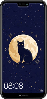 2D пластиковый чехол Cute Cat Celestial/Witchy для Huawei P20 Lite - 6787t-1410 изображение 