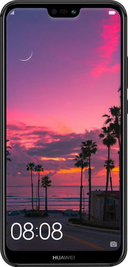 Силиконовый чехол Пальмы для Huawei P20 Lite - 5873u-1410 изображение 