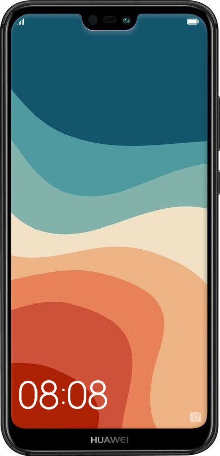 2D пластиковый чехол В стиле ретро с волнами для Huawei P20 Lite - 6531t-1410 изображение 