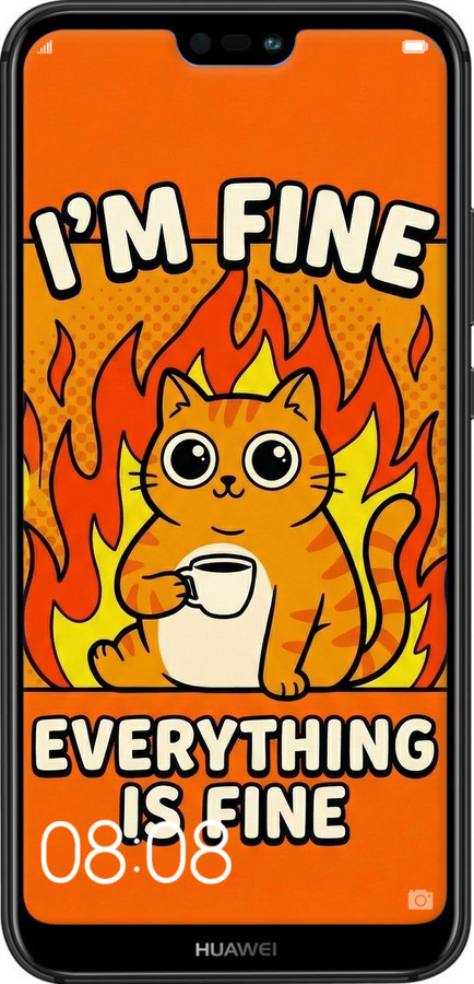 2D пластиковый чехол Funny Cat для Huawei P20 Lite - 6786t-1410 изображение 