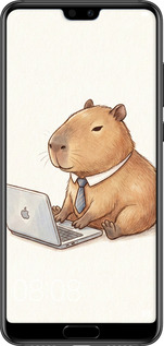 TPU чехол Funny Capybara CEO Working для Huawei P20 Pro - 6777b-1470 изображение 