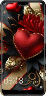 3D пластиковый матовый чехол Сердечки v2 для Huawei P20 Pro - 5832m-1470 изображение 