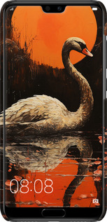 3D пластиковий матовий чехол Лебідь для Huawei P20 Pro - 5964m-1470 изображение 