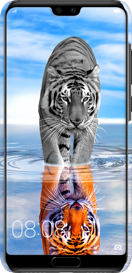 3D пластиковий матовий чехол Тигр для Huawei P20 Pro - 6016m-1470 изображение 