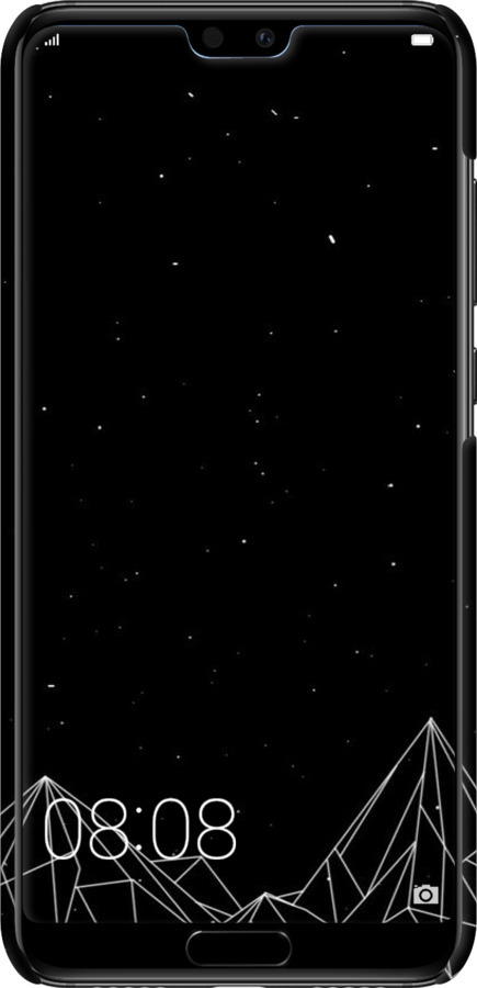 3D пластиковый матовый чехол Черно белые абстрактные горы для Huawei P20 Pro - 6437m-1470 изображение 