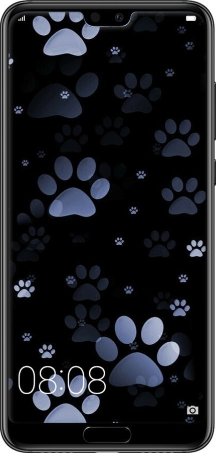 2D пластиковый чехол С синими отпечатками лап для Huawei P20 Pro - 6441t-1470 изображение 