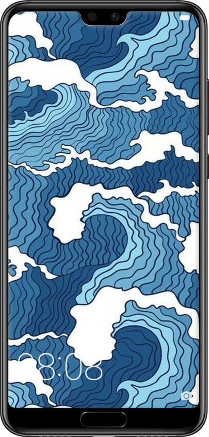 2D пластиковый чехол Абстрактный рисунок морских волн для Huawei P20 Pro - 6538t-1470 изображение 