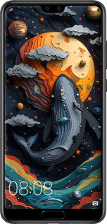 TPU чехол Кит у космосі для Huawei P20 - 6328b-1396 изображение 
