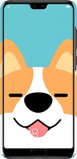 3D пластиковий матовий чехол Корги для Huawei P20 - 6280m-1396 изображение 