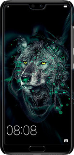 3D пластиковий матовий чехол Wolf для Huawei P20 - 6610m-1396 изображение 