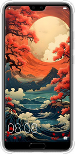 Силикон с усиленными углами чехол Природа японии для Huawei P20 - 6327sp-1396 изображение 