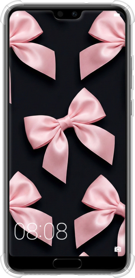 Силіконовий протиударний с посиленими кутами чехол Coquette Ribbons Dark Coquette для Huawei P20 - 6767sp-1396 изображение 