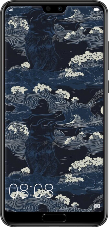 2D пластиковий чехол Морська тематика у стилі арт-деко для Huawei P20 - 6520t-1396 изображение 
