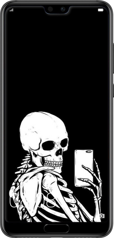 2D пластиковый чехол Скелет делает Selfie для Huawei P20 - 6535t-1396 изображение 