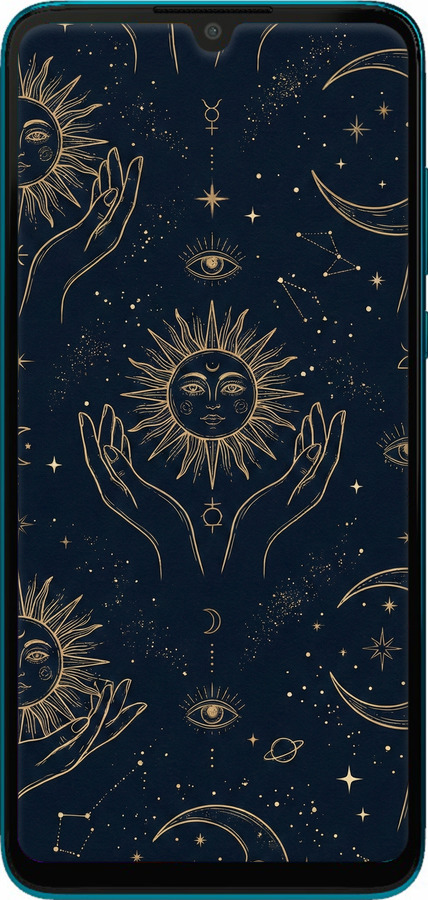 TPU чехол Celestial Harmony: Sun & Moon Gold Mystic Pattern для Huawei P30 Lite - 6778b-1651 изображение 