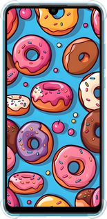 Силіконовий протиударний с посиленими кутами чехол Пончики для Huawei P30 Lite - 6318sp-1651 изображение 