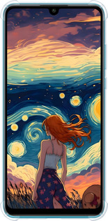 Силикон с усиленными углами чехол Девушка Арт для Huawei P30 Lite - 6325sp-1651 изображение 