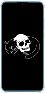Силикон с усиленными углами чехол С изображением кота и черепа для Huawei P30 Lite - 6491sp-1651 изображение 