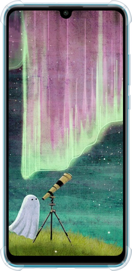 Силикон с усиленными углами чехол Привидение и звезды для Huawei P30 Lite - 6443sp-1651 изображение 