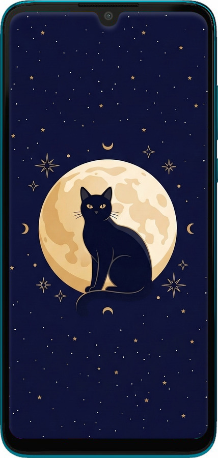 Силиконовый чехол Cute Cat Celestial/Witchy для Huawei P30 Lite - 6787u-1651 изображение 