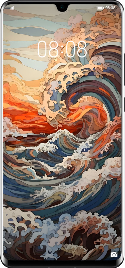 TPU чехол Арт хвилі для Huawei P30 Pro - 6324b-1621 изображение 