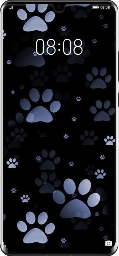 TPU чехол З синіми відбитками лап для Huawei P30 Pro - 6441b-1621 изображение 