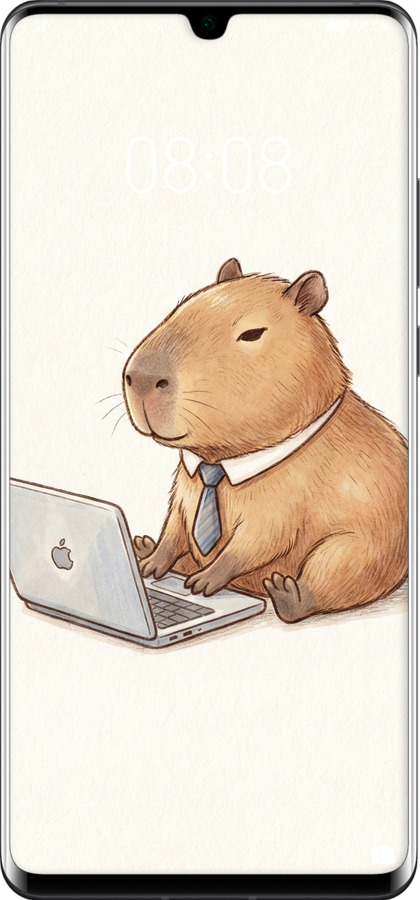 TPU чехол Funny Capybara CEO Working для Huawei P30 Pro - 6777b-1621 изображение 