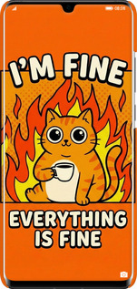 3D пластиковий матовий чехол Funny Cat для Huawei P30 Pro - 6786m-1621 изображение 