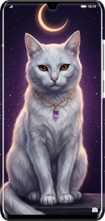 3D пластиковий матовий чехол Mystic White Cat Gothic Dark Purple Gold для Huawei P30 Pro - 6805m-1621 изображение 