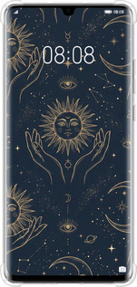 Силикон с усиленными углами чехол Celestial Harmony: Sun & Moon Gold Mystic Pattern для Huawei P30 Pro - 6778sp-1621 изображение 