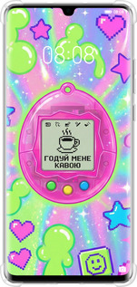 Силикон с усиленными углами чехол Y2K Aesthetic Retro Pet: Годуй мене кавою для Huawei P30 Pro - 6784sp-1621 изображение 