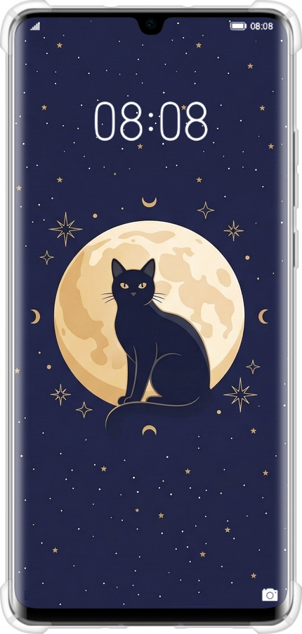 Силіконовий протиударний с посиленими кутами чехол Cute Cat Celestial/Witchy для Huawei P30 Pro - 6787sp-1621 изображение 