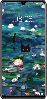 TPU чехол із зображенням водяних лілій та кішок для Huawei P30 - 6257b-1622 изображение 