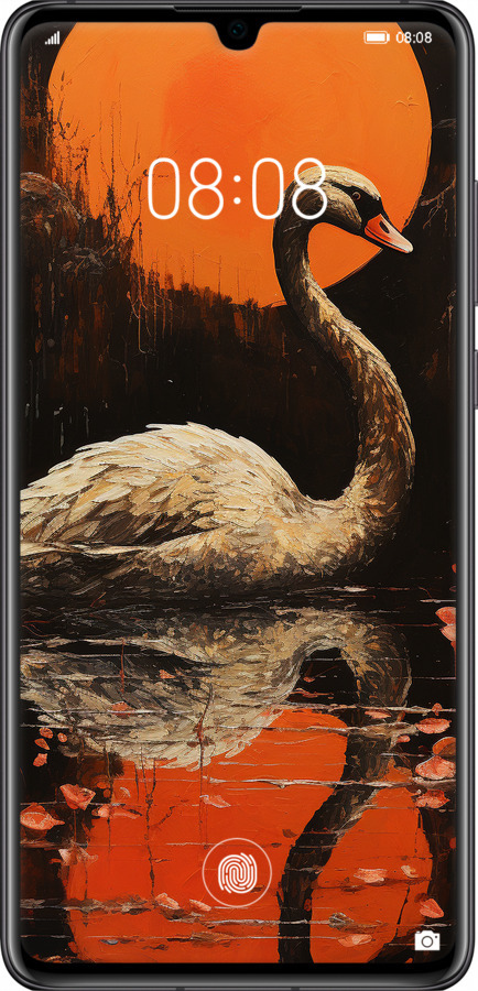 TPU чехол Лебедь для Huawei P30 - 5964b-1622 изображение 