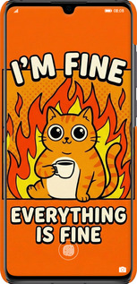 3D пластиковый матовый чехол Funny Cat для Huawei P30 - 6786m-1622 изображение 