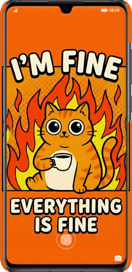 3D пластиковый матовый чехол Funny Cat для Huawei P30 - 6786m-1622 изображение 