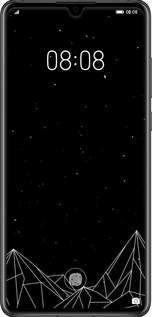 Силіконовий чехол Чорно білі абстрактні гори для Huawei P30 - 6437u-1622 изображение 