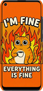 3D пластиковый матовый чехол Funny Cat для Huawei P40 Lite E - 6786m-1875 изображение 