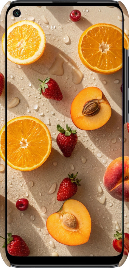 3D пластиковий матовий чехол Фрукти 3 для Huawei P40 Lite E - 6703m-1875 изображение 