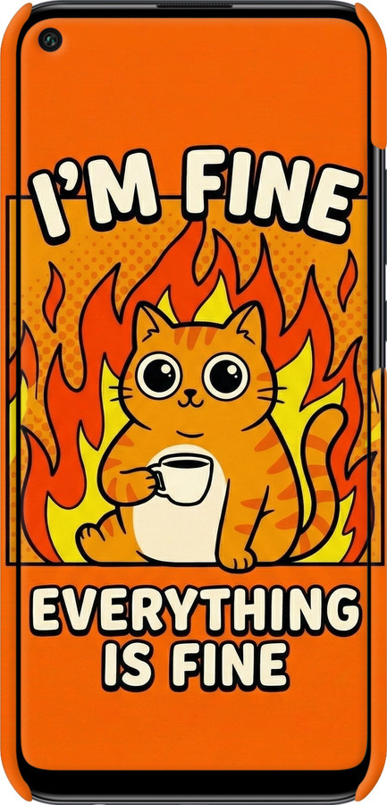 3D пластиковый матовый чехол Funny Cat для Huawei P40 Lite E - 6786m-1875 изображение 