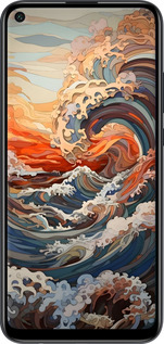 2D пластиковый чехол Арт волны для Huawei P40 Lite E - 6324t-1875 изображение 